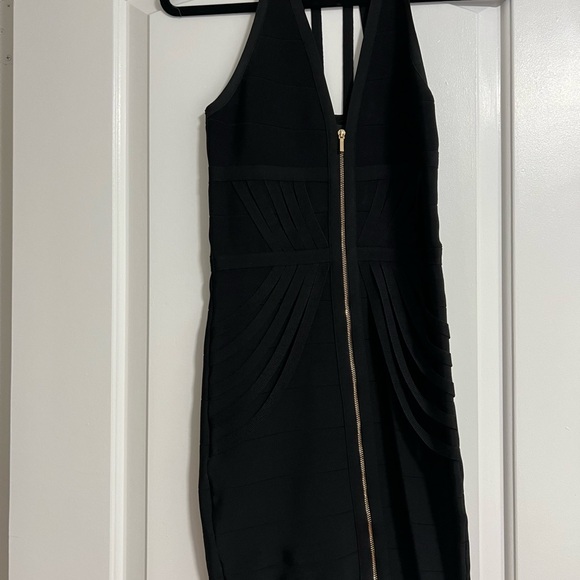bebe Black Backless Dress with Gold Zipper - Picture 1 of 5